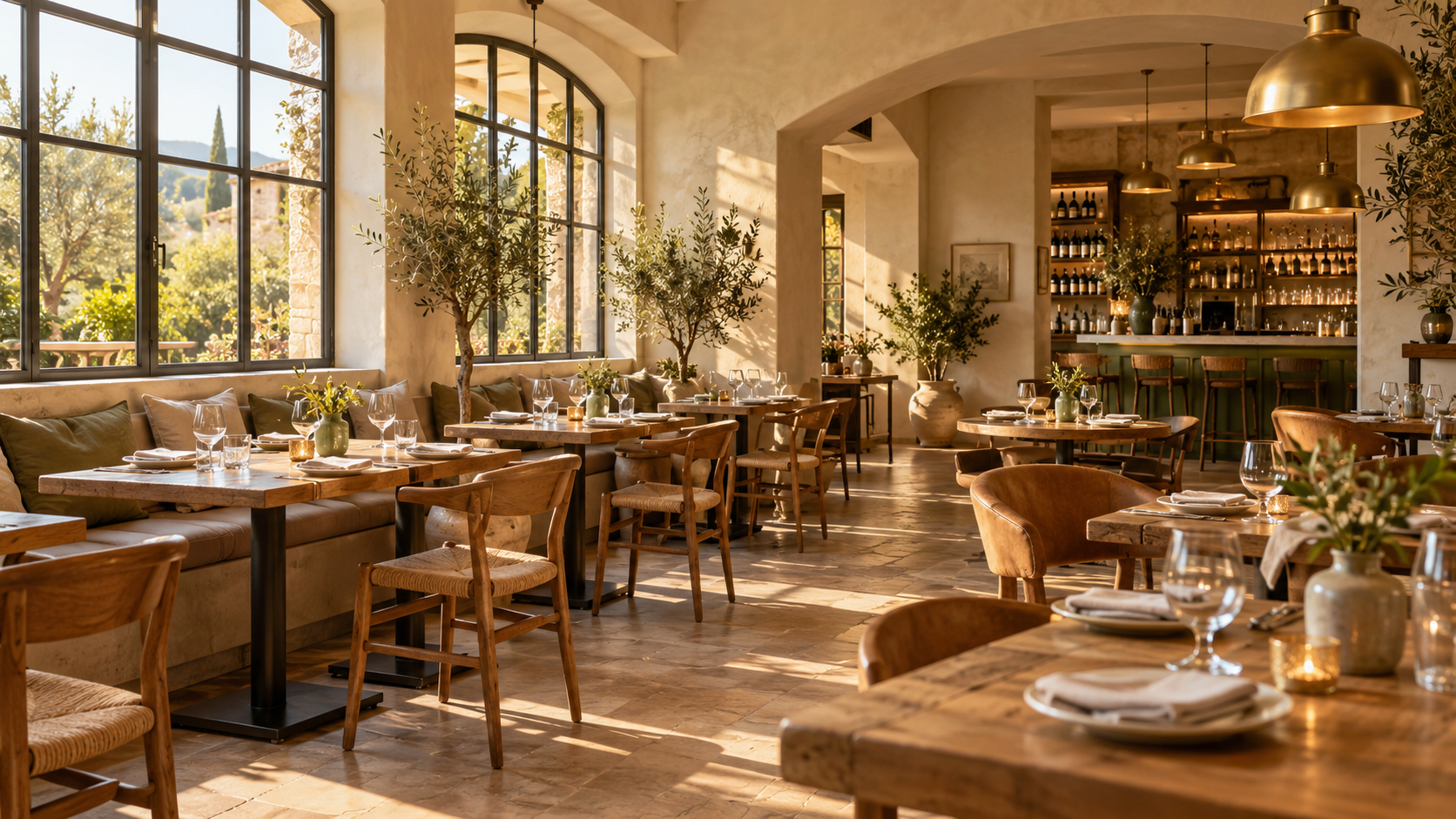 Illustrative Italian bistro interior — LA PIAZZA demo